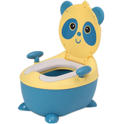 Karikatur-Panda-Form Baby-Potty-Toilette mit benutzerdefiniertem Logo EN71 Zertifiziert Blau/Gelb/Weiß/Schwarz