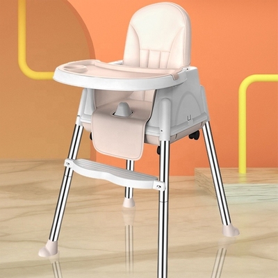 Beige/Pink/Sky stabiler tragbarer Babynahrungsstuhl verstellbare Höhe