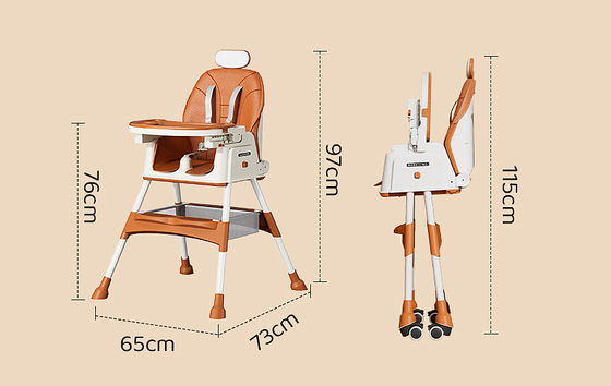 EN71 Zertifizierter High Plastic Baby Dining Chair Baby Füttertisch Einstellbarer Höhe