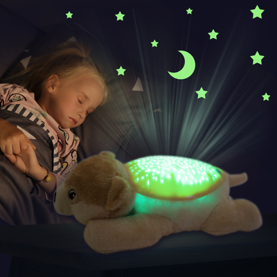 Farbenfrohe Säuglinge Schlaf Soother Weich Plüssiges Spielzeug Süßes Welpe Schlafgefährten