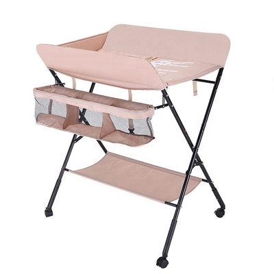 Moderne Baby-Wechselstischstation mit Rad und Verdickung Stahlrohr Oxford Stoff