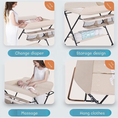 Moderne Baby-Wechselstischstation mit Rad und Verdickung Stahlrohr Oxford Stoff