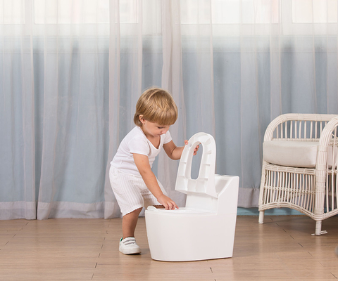 Weißes Baby Training Potty Cartoon Print Plastik Toiletten Trainer - EN71 Prüfung zertifiziert