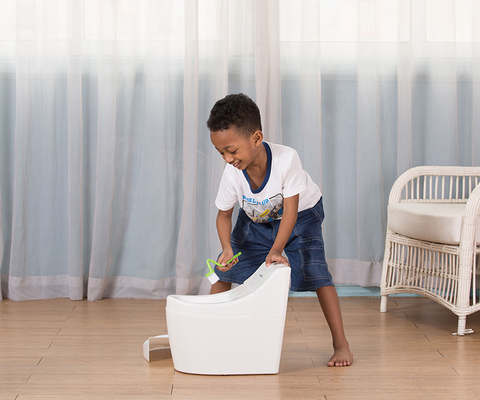 Weißes Baby Training Potty Cartoon Print Plastik Toiletten Trainer - EN71 Prüfung zertifiziert