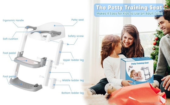 Grau/Blau/Rot 3 in 1 Potty Training Sitz mit Stuhl Stuhl Leiter passt 1-10 Jahre