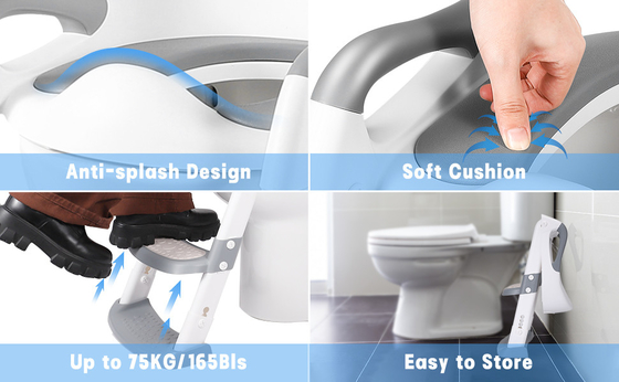 Grau/Blau/Rot 3 in 1 Potty Training Sitz mit Stuhl Stuhl Leiter passt 1-10 Jahre