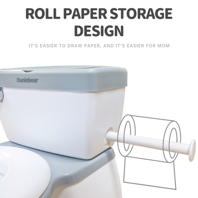 Druckmuster Babypotty-Toilette mit rosa-blau-weißen Farben EN-71 Zertifizierte Kartonverpackung
