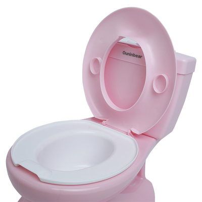 Druckfarbene rosa Babytoiletten-Trainingspotty mit individuellem Logo - EN71-zertifizierte Trainingsfunktion