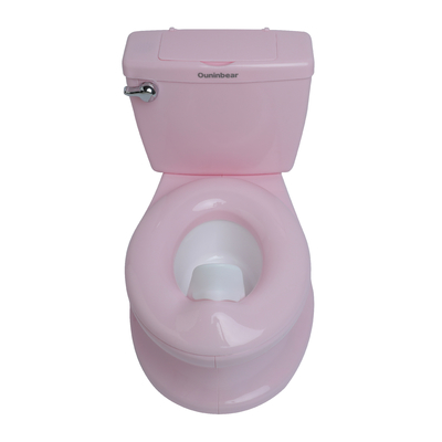 Weißes Baby-Potty-Trainingssitz mit Ouninbear-Logo und Handtaste
