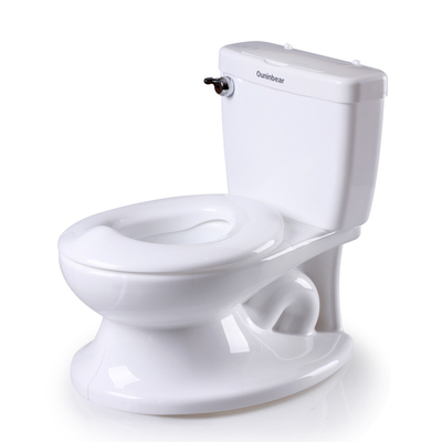 Bequeme Toilette mit Baby-Potty-Knopf und Ouninbear-Logo
