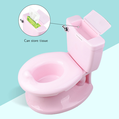 Kinder Simulation Toiletten mit Spülgeräusch Weiß Blau Rosa Babytraining Potty