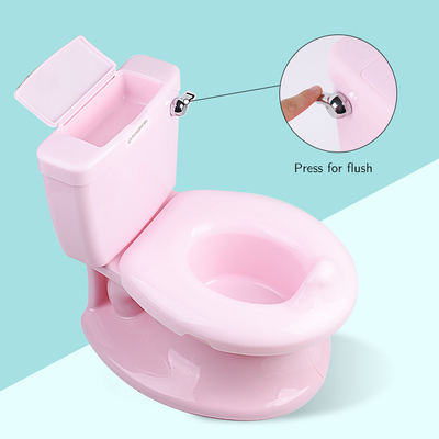 Kinder Simulation Toiletten mit Spülgeräusch Weiß Blau Rosa Babytraining Potty
