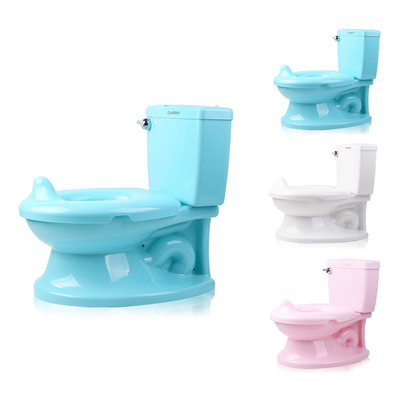 Kinder Simulation Toiletten mit Spülgeräusch Weiß Blau Rosa Babytraining Potty