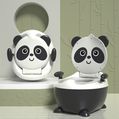 Cartoon Panda Baby Potty Training Toilette mit benutzerdefiniertem Logo in Blau Gelb Weiß Schwarz