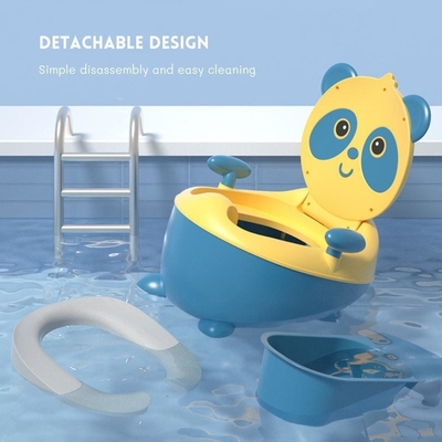 Cartoon Panda Baby Potty Training Toilette mit benutzerdefiniertem Logo in Blau Gelb Weiß Schwarz