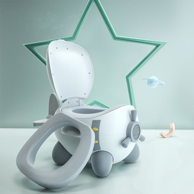 Custom Logo Flugzeug Zeichentrickfilm Babytraining Potty in weißen/blauen/rosa Farben