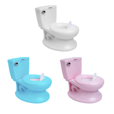 Benutzerdefiniertes Logo Öko-freundliche gedruckte Babypotty-Toilette in blau-rosa-weiß