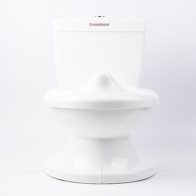 Massivmuster Weiß Blau Rosa Babytraining Potty EN71 Prüfbescheinigung mit Spülgeräusch