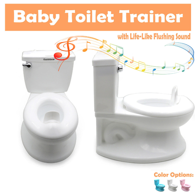 Große Viereckartige Multifunktionstoilette für Kinder Rosa/Weiß/Blau Toilette mit Musikspielzeug