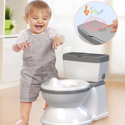 Baby Potty Toilette mit süßen Cartoon Design leicht zu reinigen Kinder Potty mit Spülen Sound Musik