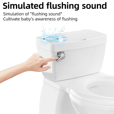 Printed White Baby Potty Trainer mit Musik Öko-freundlich PP Kunststoff EN-71 zertifiziertes Custom Logo