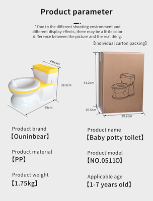 2 in 1 gelbe Klappkrankheit für Babypotty Trainingssitz Sicherheit Portable Karton realistischer Kommodus-Sitzdeckel