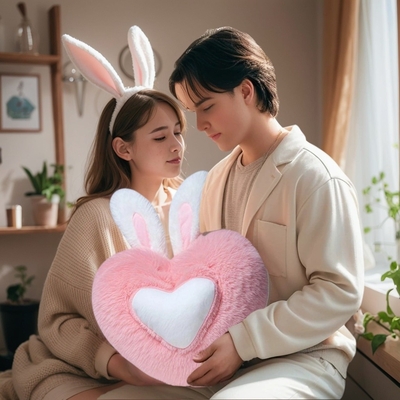 Süßes Herz geformtes Plüssigkissen Weiches Schlafkissen Wohnzimmer Dekor Valentinstag Geschenke Komfortable Liebeskissen Sofa Kissen