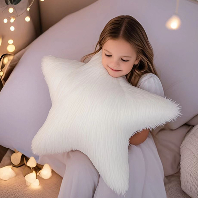 Weiß/farbenfrohe Fünfzack-Sterne-Kissen Weich plüschig gefüllte Puppen-Spielzeug Hobbies exquisites Kissen Heimdekoration Geburtstagsgeschenke